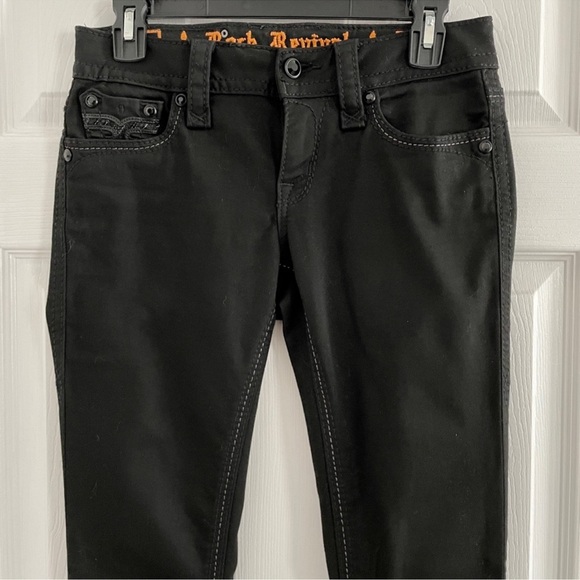 Rock Revival Women's straight Black Jeans 25 - Picture 2 of 13